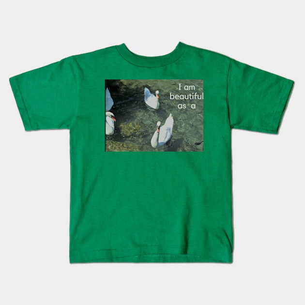 swans Kids T-Shirt by NeoNana